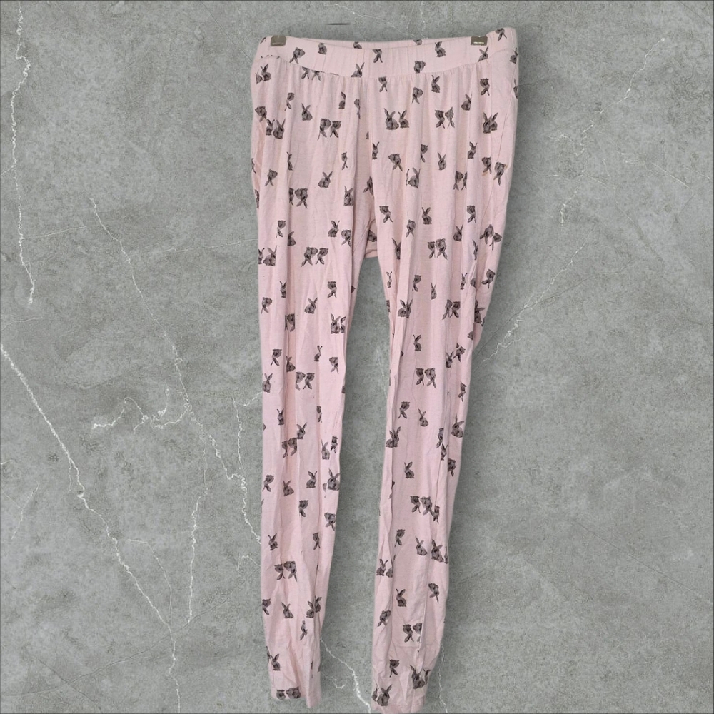 Motherhood Pale Pink Pajama Pants with Bunny Print Sz S- Petite